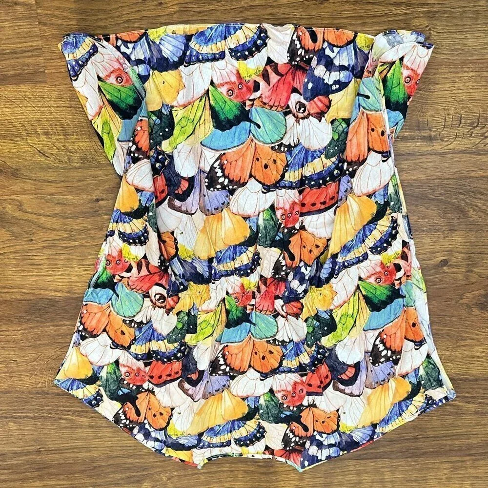 Stella Cove orange Butterfly printed kaftan coverup dress 10yrs